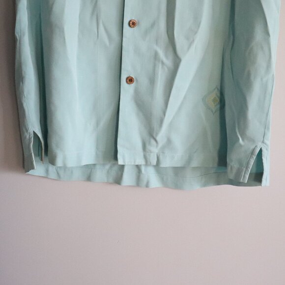Tommy Bahama Mens Blue Sz S 100% Silk Buttoned Camp Short Sleeve Collared Top - Picture 9 of 14